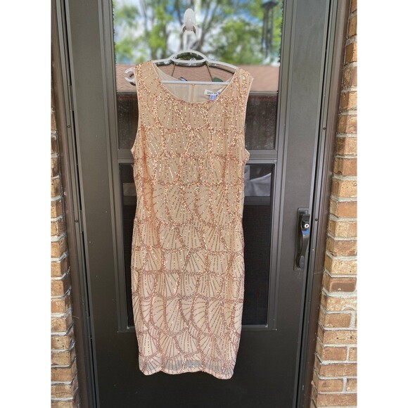 NWT Grace Karin Knee-Length Rose Gold Sequins Dress Size 12 Formal Wedding/Prom - Picture 9 of 12